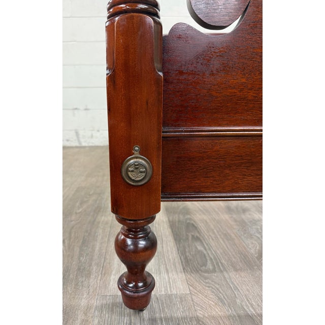 Duncan Phyfe Vintage Full Size Duncan Phyfe Style Mahogany Bed For Sale - Image 4 of 16