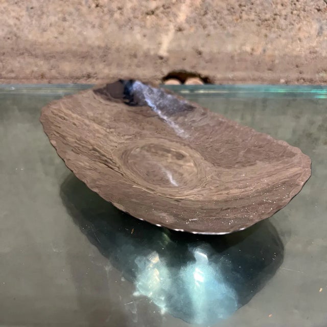 1960s Modern Handmade Stainless Steel Decorative Petite Tray For Sale In San Diego - Image 6 of 7