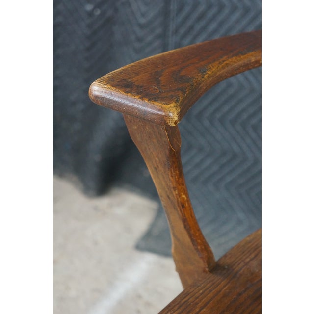 Brown 3 Vintage Old Hickory Arts & Crafts Mission Rustic Oak Lodge Paddle Arm Chairs For Sale - Image 8 of 18