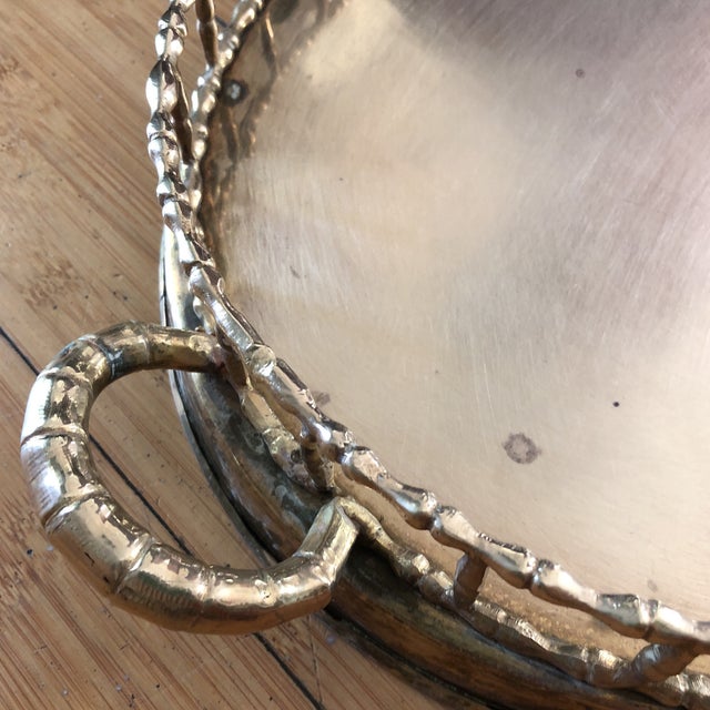 1970s 1970s Brass Golden Nesting Trays - a Pair For Sale - Image 5 of 9
