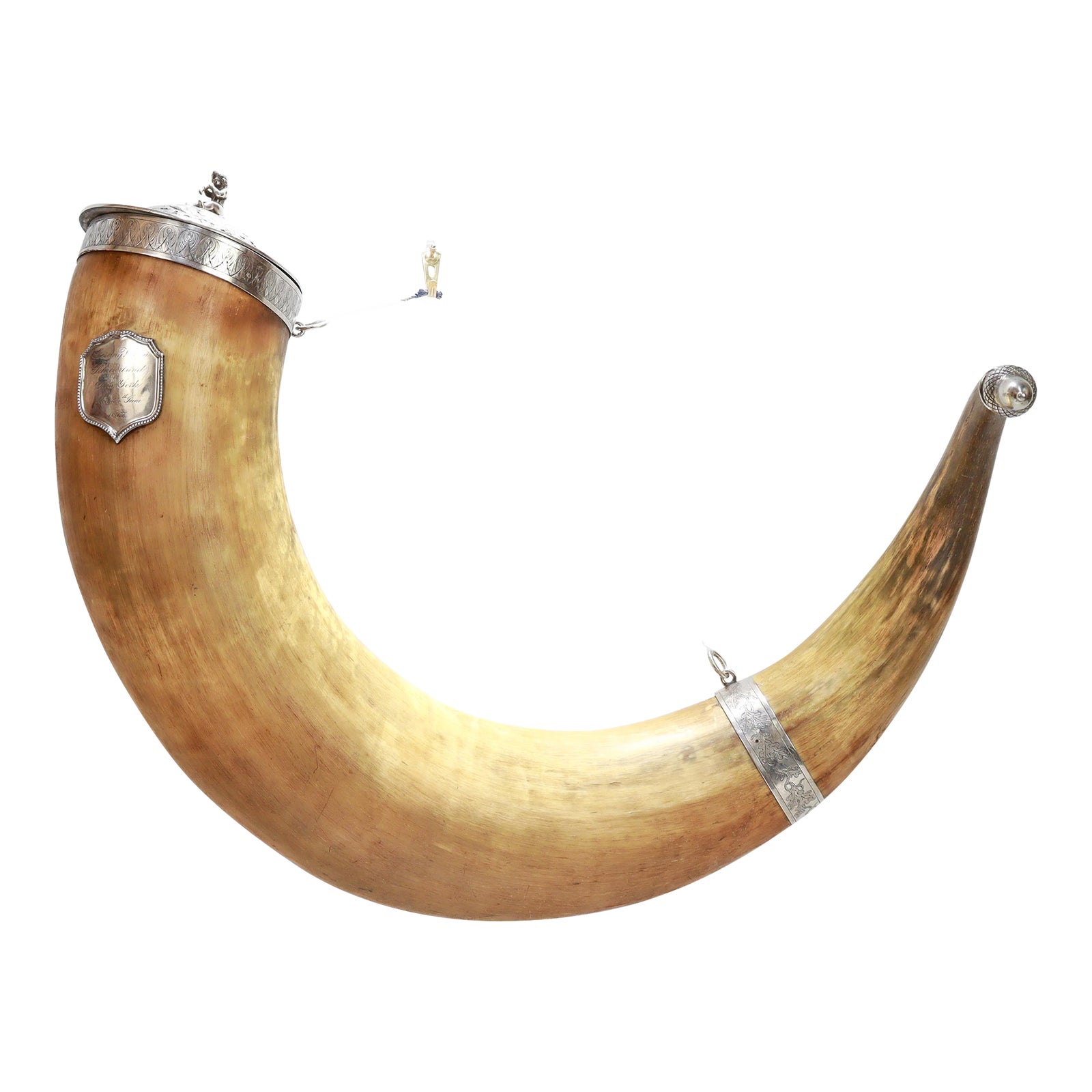 Antique 19c New York City Schillerbund Presentation Horn/Rhyton W ...