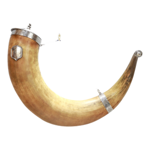 Antique 19c New York City Schillerbund Presentation Horn/Rhyton W Silver Mounts
