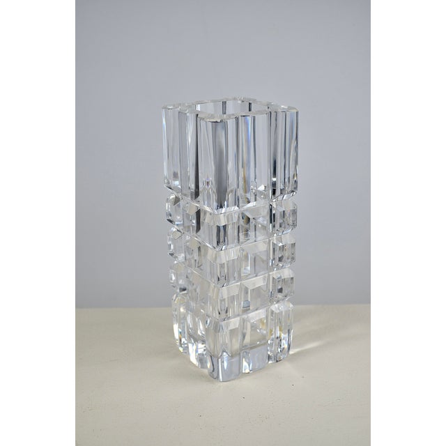 Mid-Century Modern Crystal Faceted Vase by Sven Palmqvist for Orrefors, Sweden, 1950s For Sale - Image 9 of 11