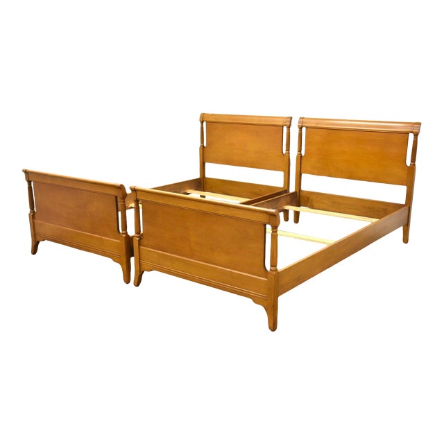Solid Maple Traditional Sleigh Beds a Pair Chairish