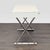 2010s Pottery Barn Ava Modern White Desk With Chrome Legs and Three Drawers For Sale - Image 5 of 10