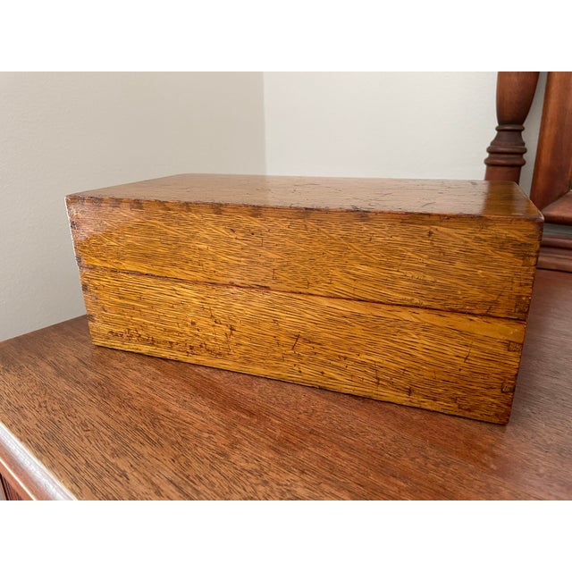 Antique Tiger Oak Library Card File Box Chairish