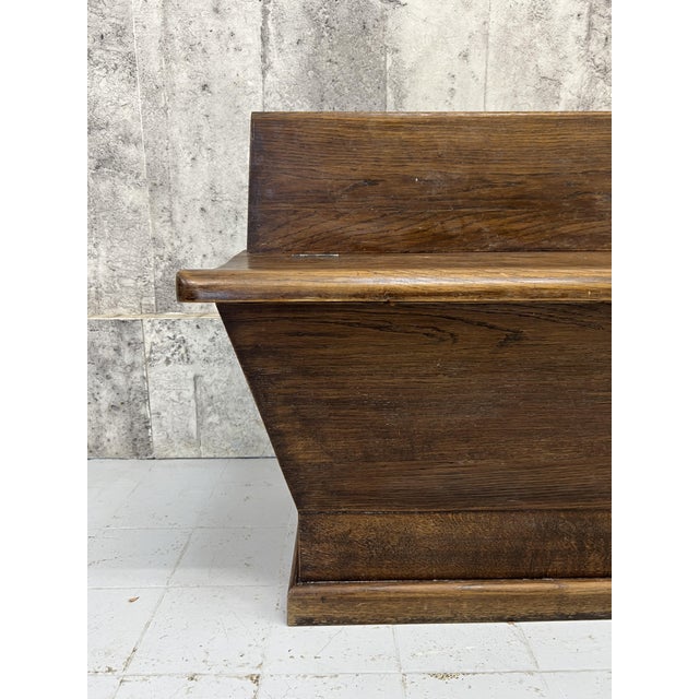 Oak Storage Bench Banquette, 1950s For Sale - Image 3 of 10