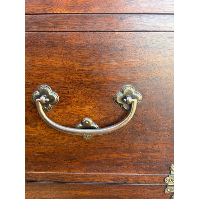 Vintage 80” MCM Henredon Pan Asian Brass Mounted Credenza Dresser For Sale - Image 10 of 11
