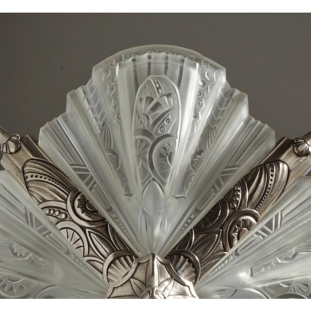 French Art Deco Chandelier by Jamain & Frontisi 1930 France For Sale - Image 9 of 14