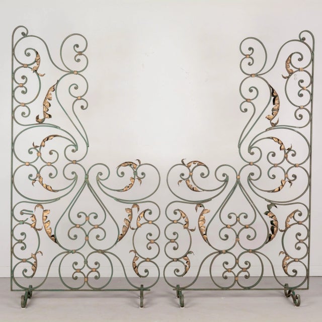 Pair of French Wrought Iron Screens or Room Dividers For Sale - Image 4 of 10