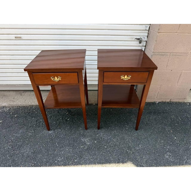 American Pair of American Shaker Style 2 Tier Side Tables by Suter's Handcrafted Furniture For Sale - Image 3 of 12