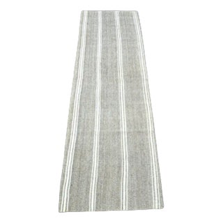 Handwoven Striped Design Hallway Kilim Runner Rug For Sale