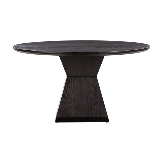 Nolan Black Round Wood Dining Table For Sale - Image 4 of 9