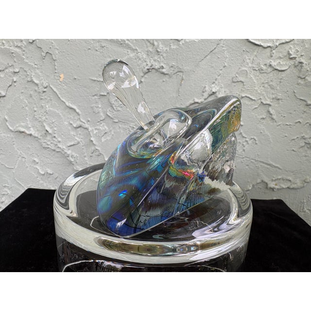 1990s Signed Egerman Studio Art Glass Perfume Bottle, Dated 1994 For Sale - Image 5 of 10