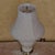 Vintage American Ivory Glazed Ceramic Table Lamp With Brass Base and Embossed Bell Shade For Sale - Image 4 of 18