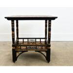 Vintage Painted Square Low Table with Shell Découpage For Sale - Image 9 of 11