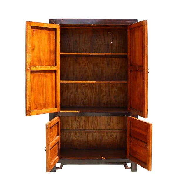 Chinese Distressed Turquoise & Brown Armoire For Sale In San Francisco - Image 6 of 7