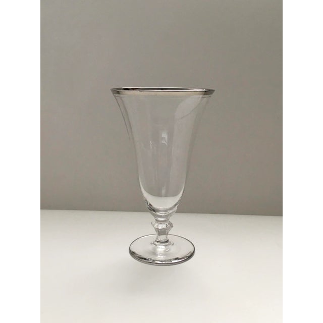1960s 1960s Platinum Rimmed Footed Water Glasses - Set of 4 For Sale - Image 5 of 11
