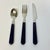 1970s Vintage Contemporary Boho Chic Navy Stainless Steel Flatware - Set of 36, Service for 12 For Sale - Image 10 of 10