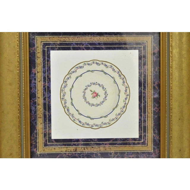 Vintage Artistic Innovations Gold Framed Wall Art Print Plate and Cups, 3 Pc Set For Sale - Image 4 of 11