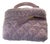 Tweed Oval Mini Handbag With Pearl Shoulder Strap For Sale