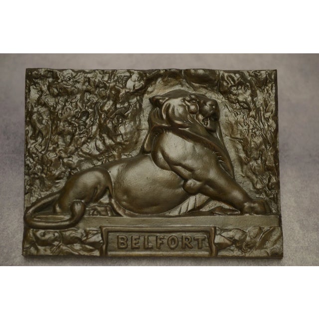 Bronze Lion de Belfort Plate from Douchy Tourcoing, Early 19th Century For Sale - Image 9 of 9