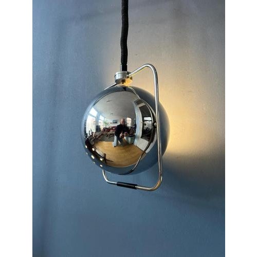 Mid-Century Modern Gepo Eyeball Pendant Lamp in Chrome For Sale - Image 3 of 13