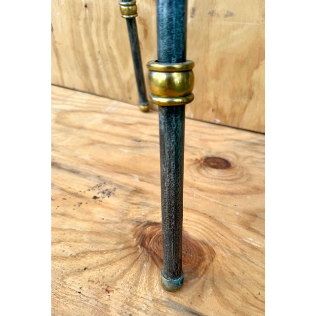 Very Fine Vintage Ornate Steel and Brass Art Painting Easel in the Manner of Maison Jansen For Sale - Image 9 of 12