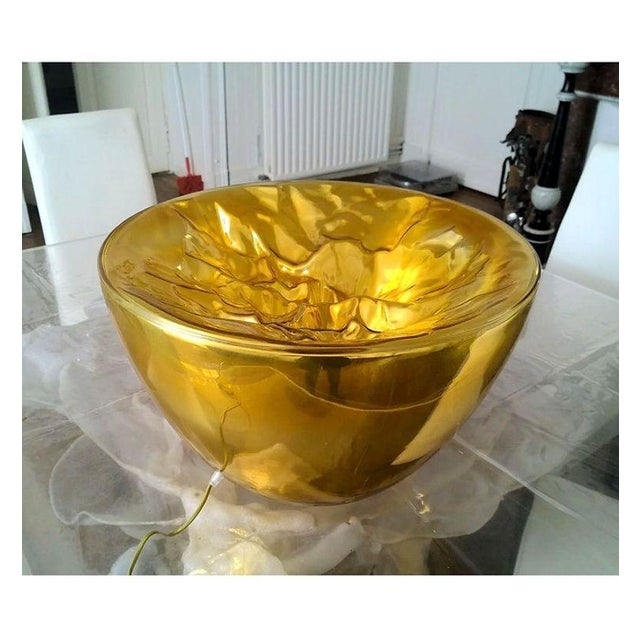 Glass 1990s Large Attributed to Mazzega Murano Glass Lamp For Sale - Image 7 of 9