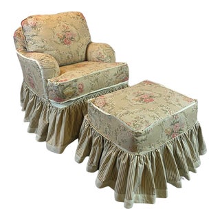 Quatrine Patricia Rocker With Ottoman For Sale