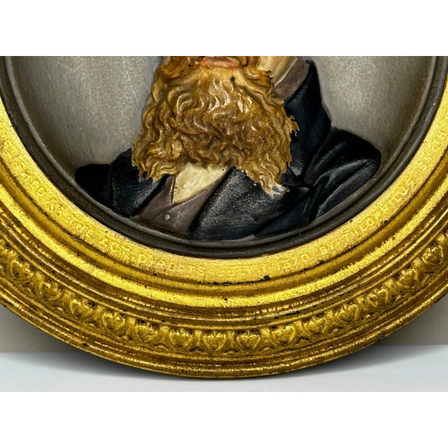 Traditional British Victorian 19th Century Gilt Bronze Charles Dickens Portrait Wall Sculpture For Sale - Image 10 of 12