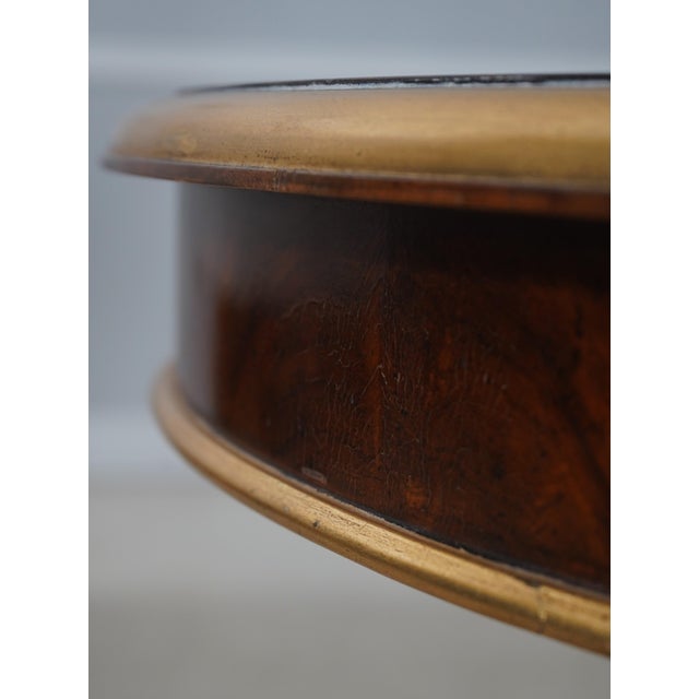 Maitland Smith Round Inlaid Mahogany Center Table For Sale - Image 9 of 15