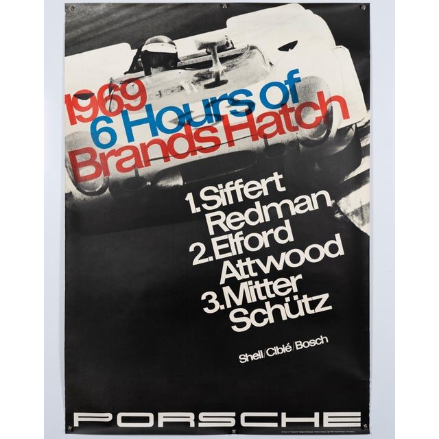 Porsche 6 Hours of Brands Hatch Poster by Strenger, 1969 For Sale - Image 3 of 9