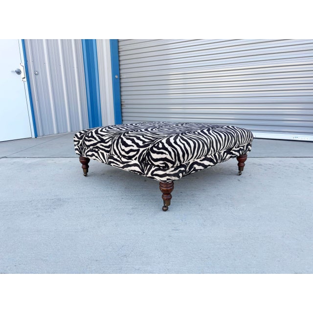 1960s 1960s Mid Century Large Zebra Ottoman For Sale - Image 5 of 9