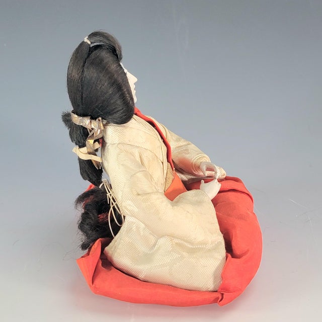 Antique Japanese Hina Matsuri Court Lady Doll Gofun Silk Kimono 5.5” For Sale - Image 4 of 18
