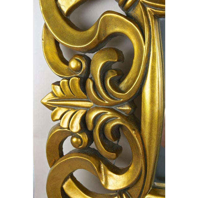 Florentine Gilt Lacquered Wall Mirror, Italy, 1970s For Sale - Image 10 of 18