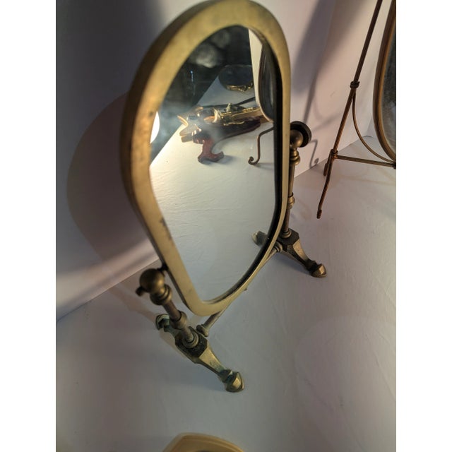 1940s Italian Made Brass Swivel Table Mirror For Sale - Image 9 of 10