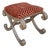 Nancy Corzine Saber Leg Giltwood X Bench W Red Silk Cut Velvet Fabric For Sale