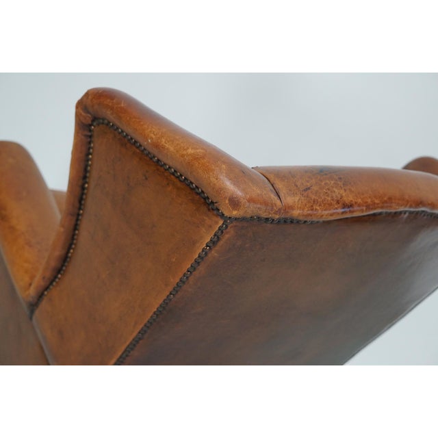 Vintage Dutch Cognac Colored Leather Club Chair For Sale - Image 18 of 18