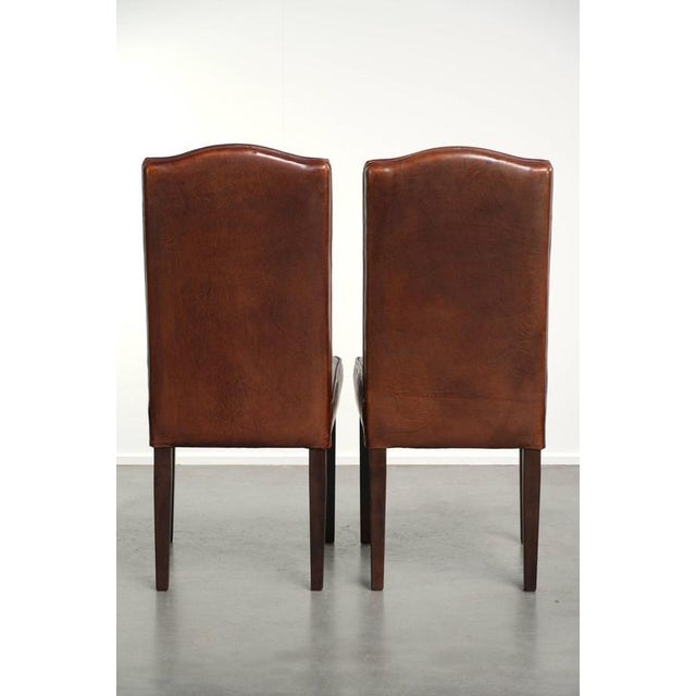 English-Style Sheepskin Dining Chairs, Set of 6 For Sale - Image 4 of 16