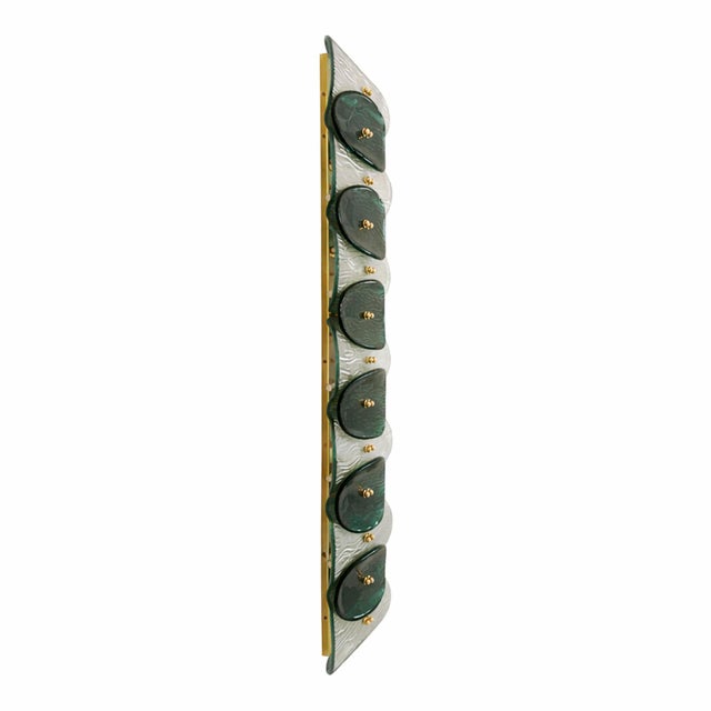 Early 21st Century Italian Murano Glass and Brass Wall Sconces, 2010s, Set of 2 For Sale - Image 5 of 12