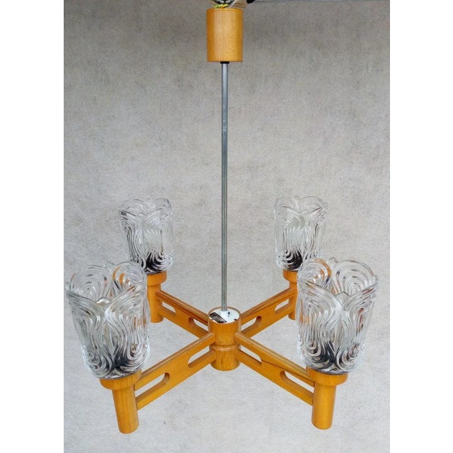 Vintage Type 7141/410 Chandelier by Drevo Humpolec for Inva Litomerice, 1970s For Sale - Image 10 of 11