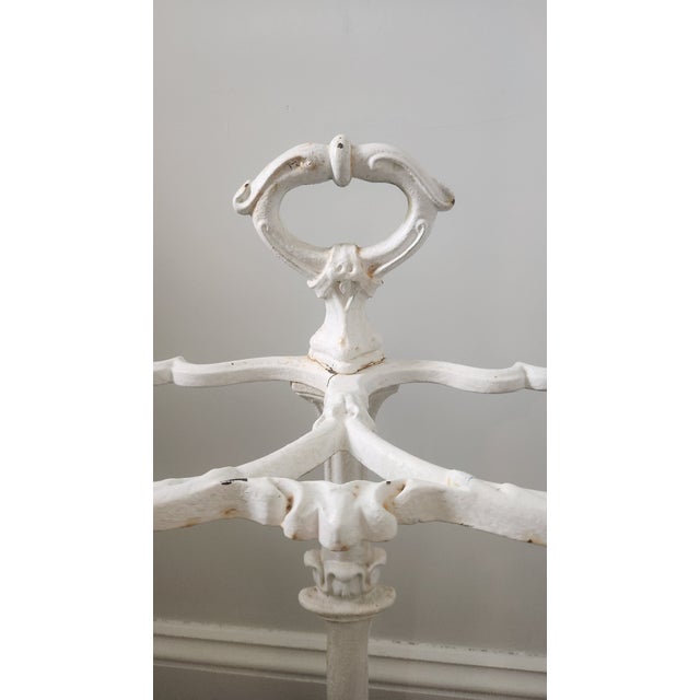 Antique Victorian Cast Iron Umbrella Stand in Original White Finish, Circa 1900 For Sale - Image 12 of 17