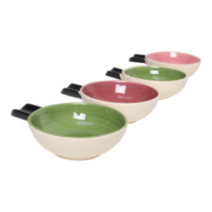 Set of Four Vintage Green and Pink Ceramic Ramekins/Ashtrays by Charles Wilton