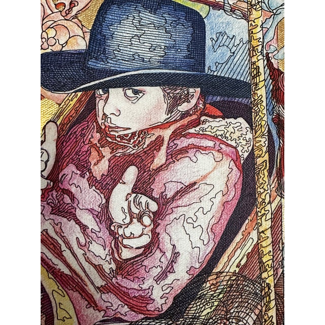 Gold Guillaume Azoulay Signed and Numbered Gold Leaf Silkscreen on Canvas Framed For Sale - Image 8 of 12