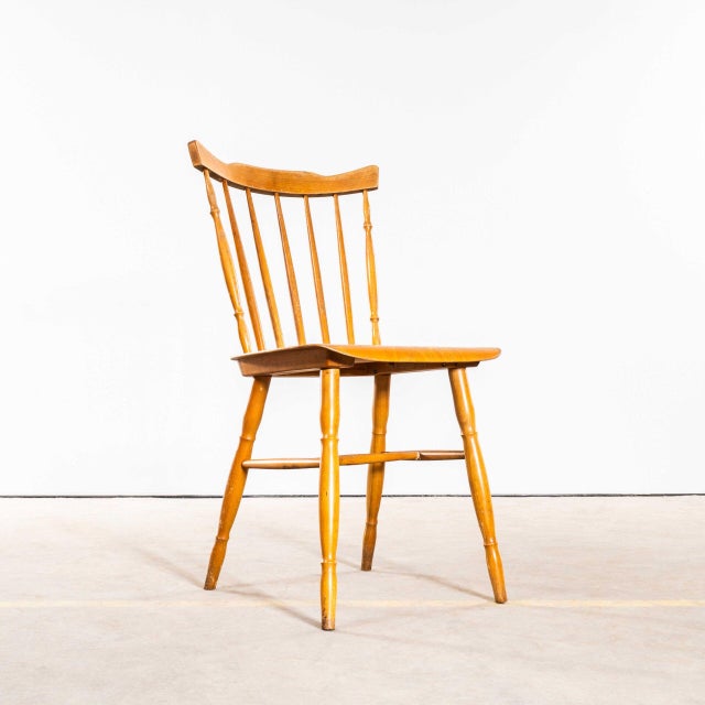 Stick Back Lipped Seat Dining Chairs, 1950s, Set of 4 For Sale - Image 3 of 11