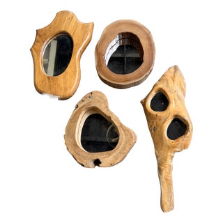 Brutalist Organic Wooden Mirrors, 1950s, Set of 4 For Sale