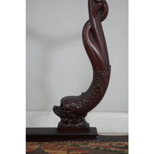 Vintage Dolphin Carved Back Clawfoot Mahogany Settee For Sale - Image 14 of 18