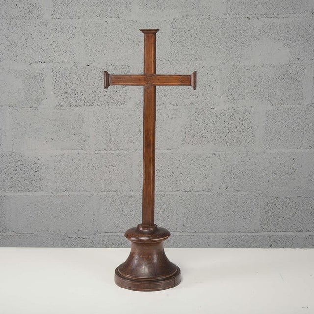 Brown Antique Early 19th Century Cross with Inlaid Fillets For Sale - Image 8 of 12