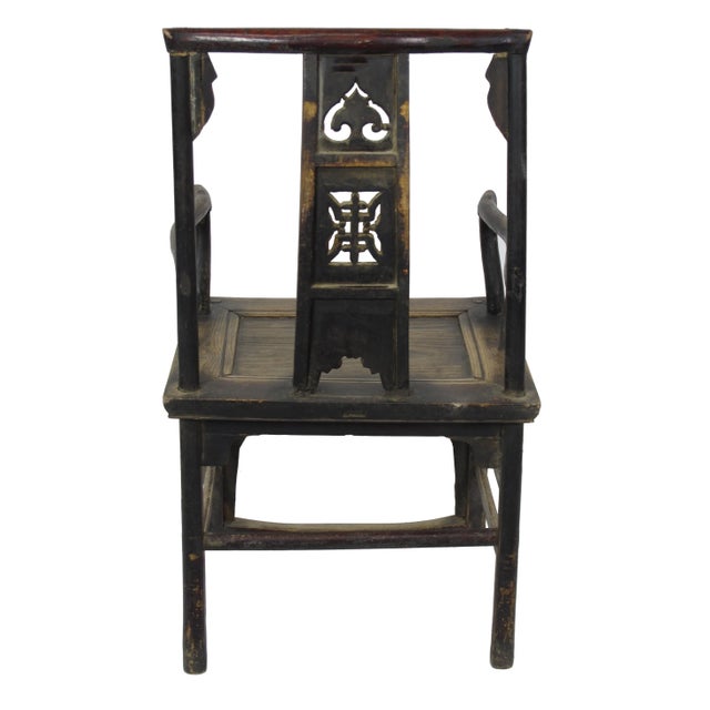 Wood Antique Chinese Southern Official Hat Armchairs - a Pair For Sale - Image 7 of 10